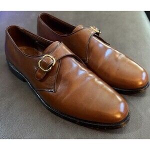 Allen Edmonds Men’s Shoes Warwick Single Monk Strap 10.5 Brown Cognac Standish